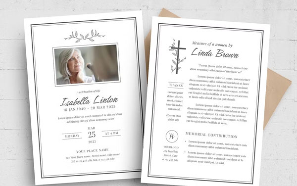 Sample Funeral Program Flyer Template Printable