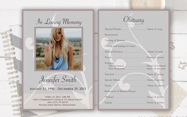 Sample Funeral Program Flyer Templates