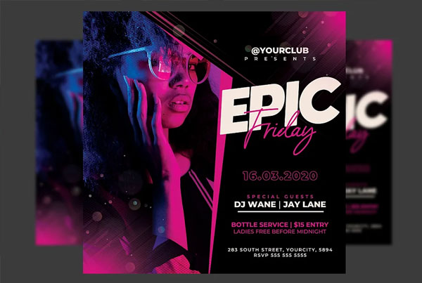 Sample Night Club Party Event Flyer Template
