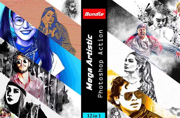 Sample Pencil Sketch Photoshop Actions Bundle