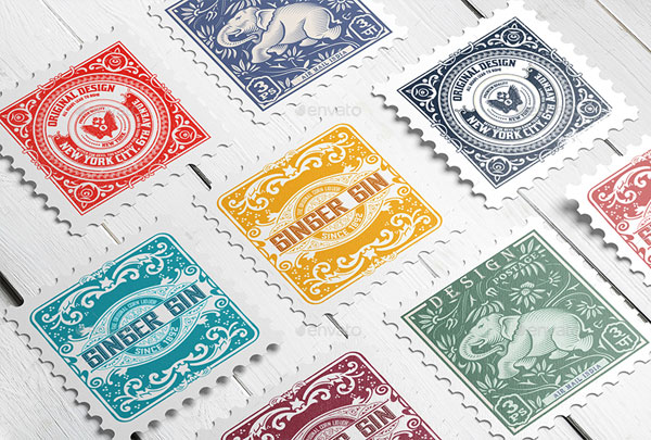 Sample Postage Stamps Mockup