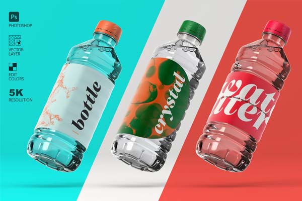Sample Water Plastic Bottle Mockup