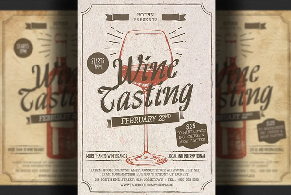 Sample Wine Tasting Flyer Template