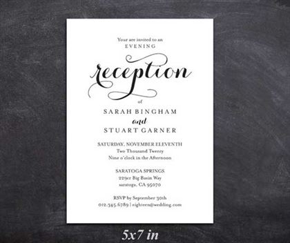 Sample Wedding Reception Invitation Template