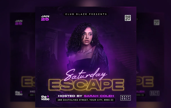 Saturday Escape Dj Flyer Template