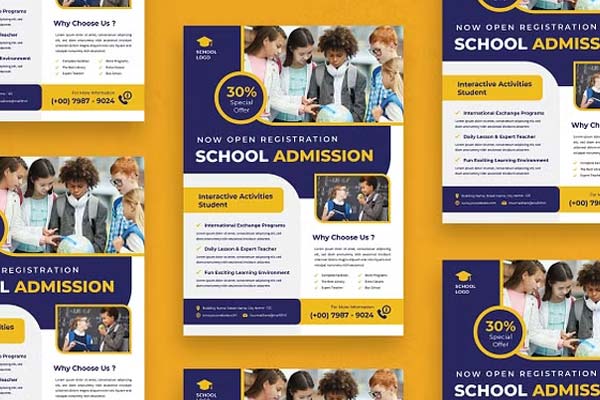 School Admission Flyer Design Template