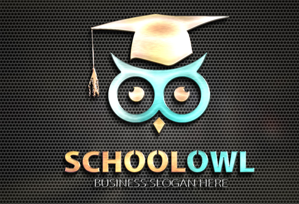 School Owl Logo Template