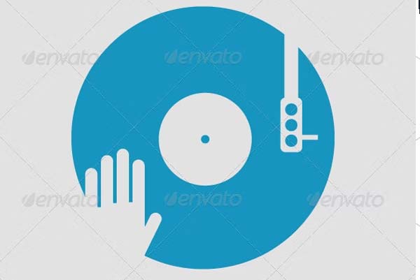 Scratch Vinyl DJ Logo Template