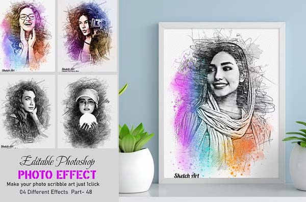 Scribble Sketch Photoshop Actions