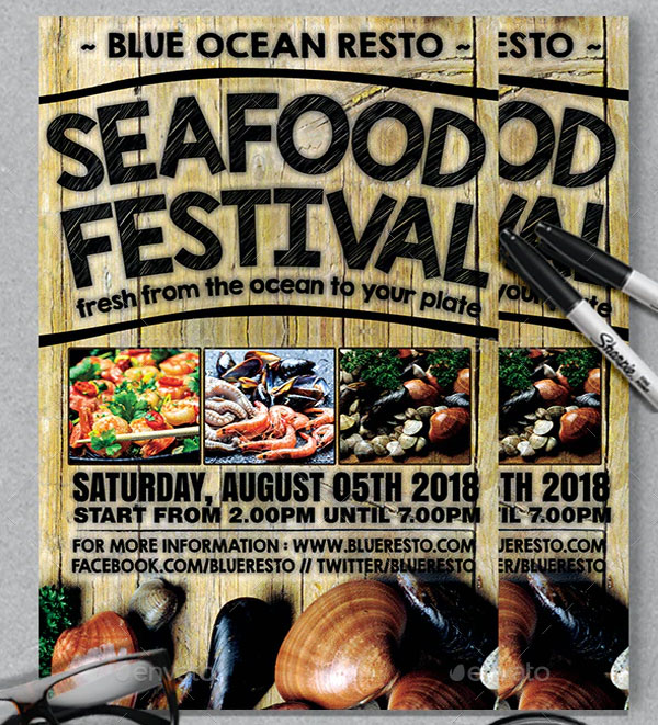 Seafood Restaurant PSD Flyer