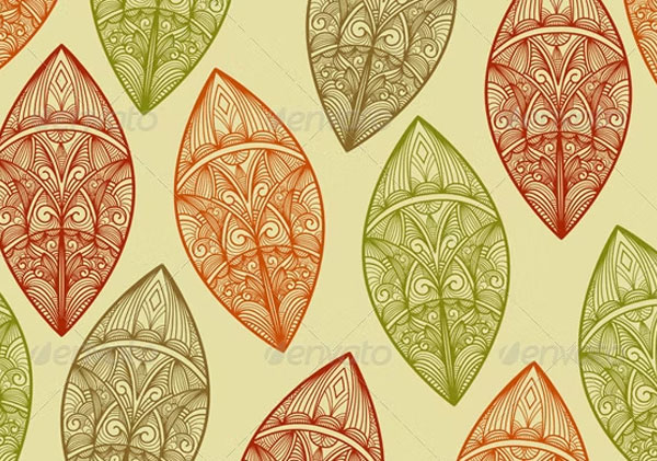 Seamless Autumn Pattern with Leaves