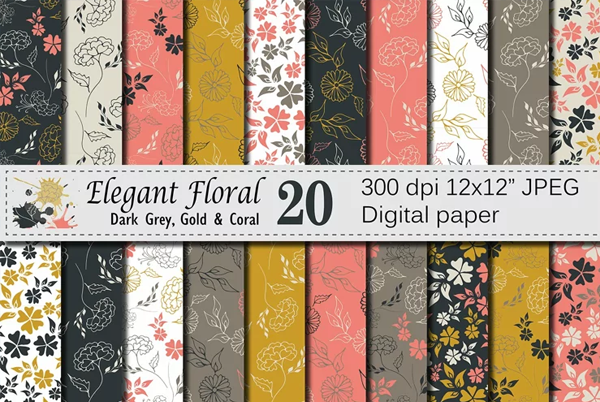 Seamless Elegant Floral Digital Pattern