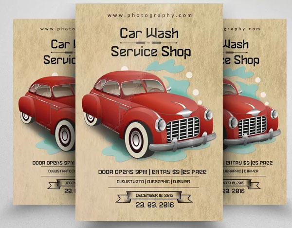 Services and Car Wash Flyer Printable Template