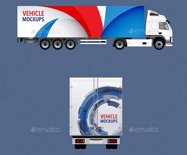 Set Of Truck Mockups