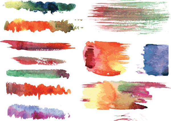 Set Of Vector Watercolor Brush