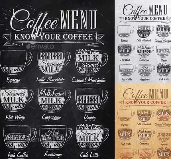 Set of Coffee Menu Template