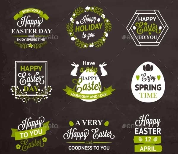 Set of Easter Day Badge Template
