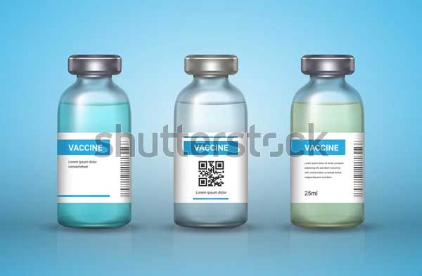 Set of Medical Vaccine Bottles Mockup