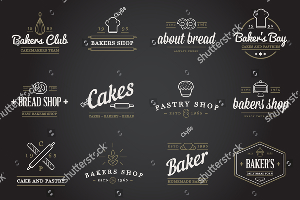 Set of Vector Bakery Pastry Logos