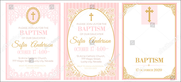 Set of Vector Baptism Banner Templates