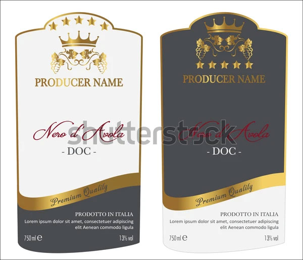 Set of Vector Wine Label