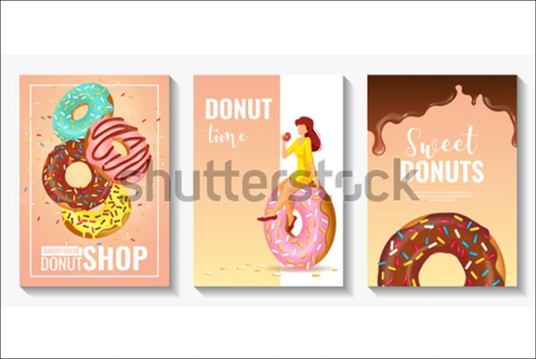 Set of flyers for Donut Shop