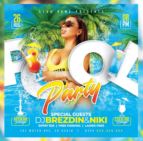 Sexy Pool Party Flyer Template