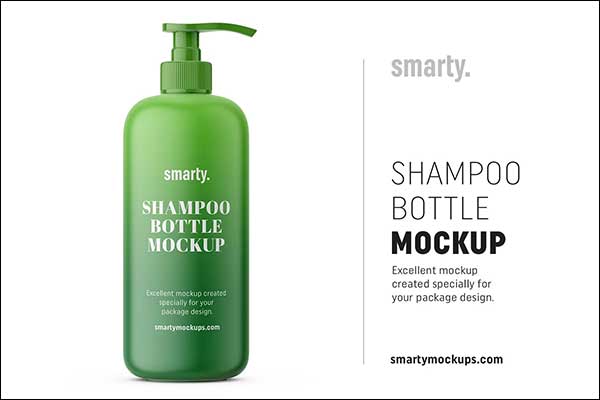 Shampoo Bottle with Pump Mockup Template