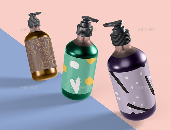 Shampoo Pump Bottle Mockup Template