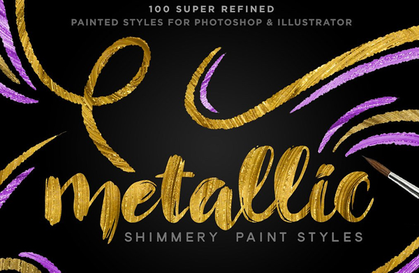 Shimmery Gold Paint Styles Bundle