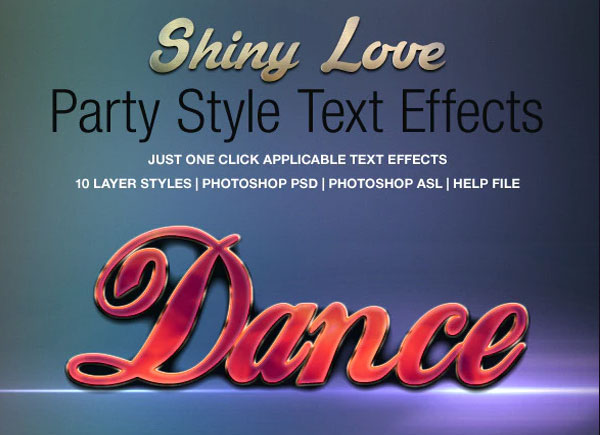 Shiny Love Party Style Text Effects