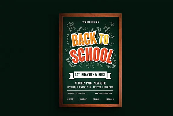 Ship Chalkboard Poster Template