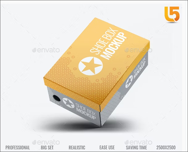 Shoe Box Mock-Up Design Template
