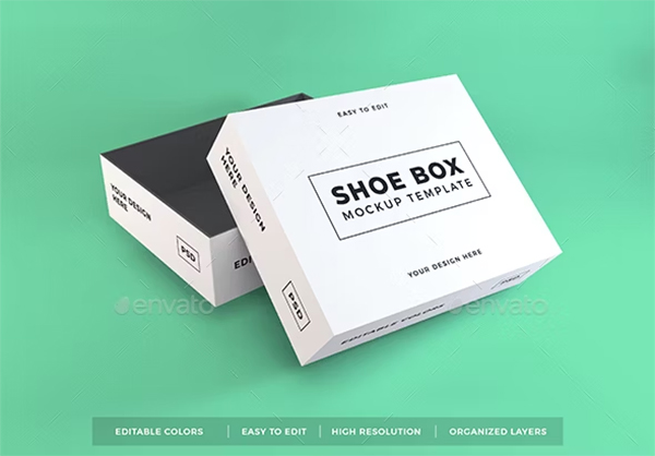 Shoe Box Packaging Mockup Template