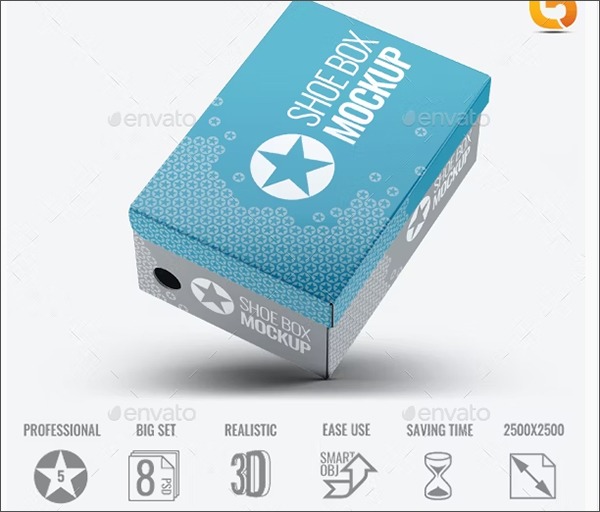 Shoe Box object Mock-Up