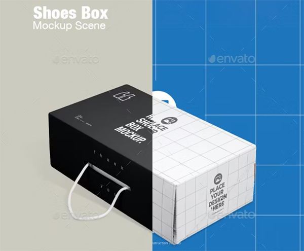 Shoes Box Carton Mockup