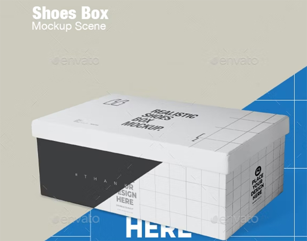 Shoes Box Mockup PSD Design