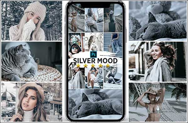 Silver Color Mood Photoshop Actions