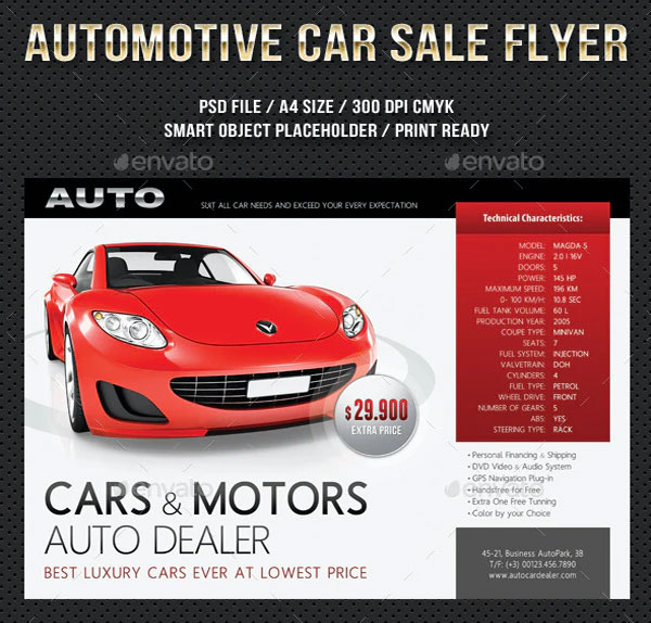 Simple Automotive Car Sale Rental Flyer