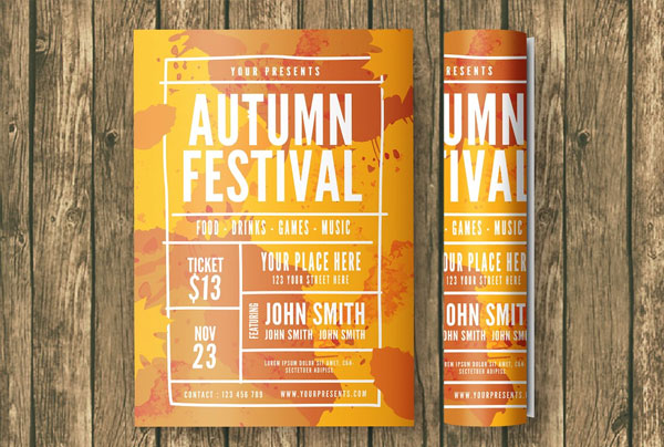 Simple Autumn Festival Flyer Template