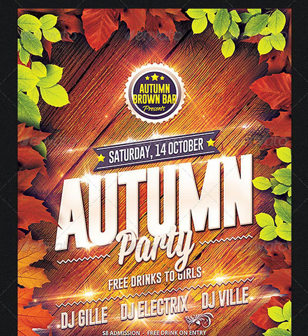 Simple Autumn Party Flyer Template