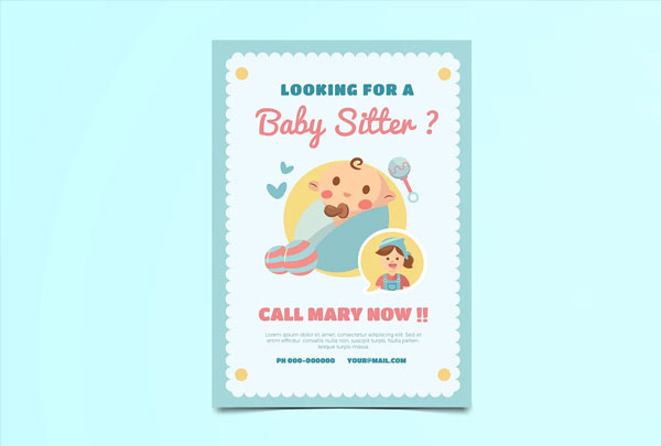 Simple Baby Sitter Flyer Template