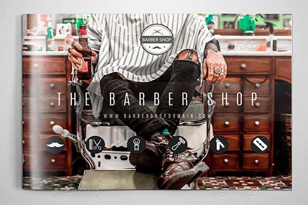 Simple Barber Shop Brochure Template