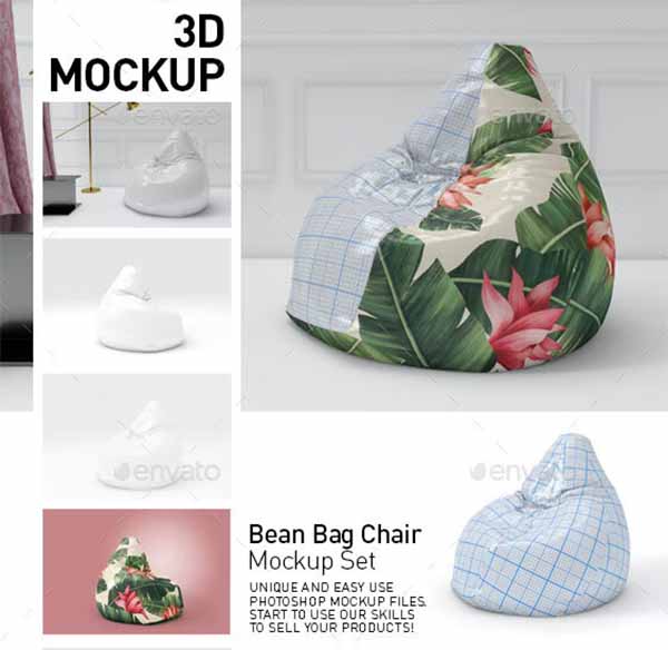 Simple Bean Bag Chair Mockup