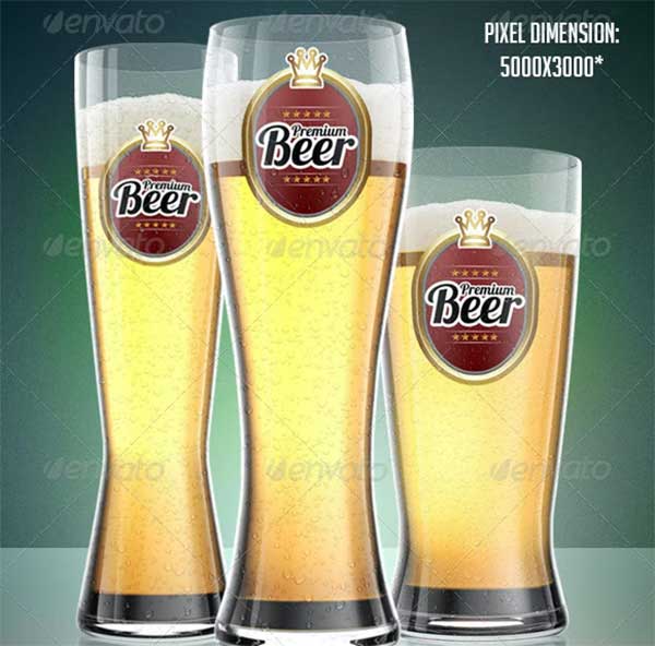 Simple Beer Glasses Logo Mock-Up