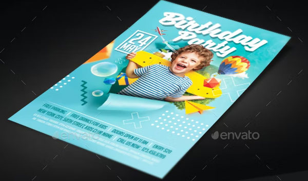 Simple Birthday Party Flyer Template