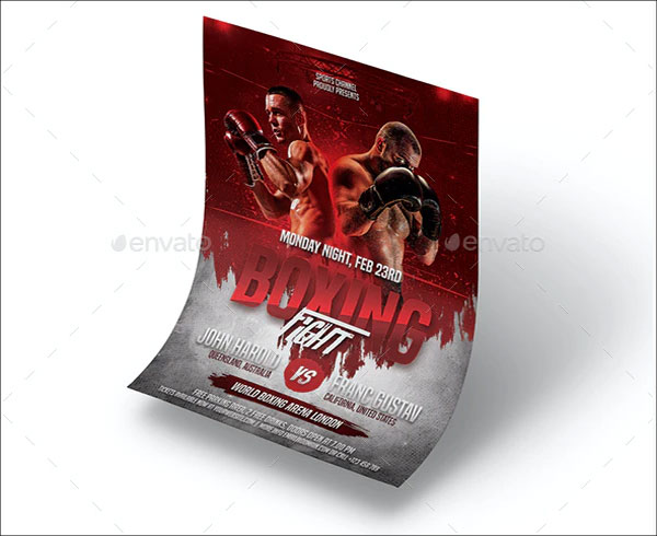 Simple Boxing Fight Event Flyer Template