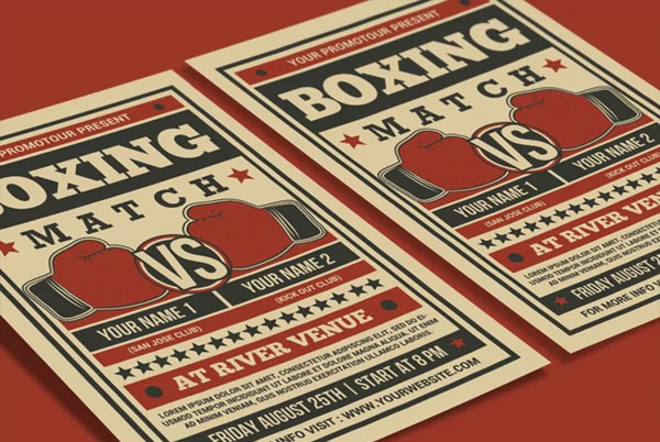Simple Boxing Match Event Flyer Template