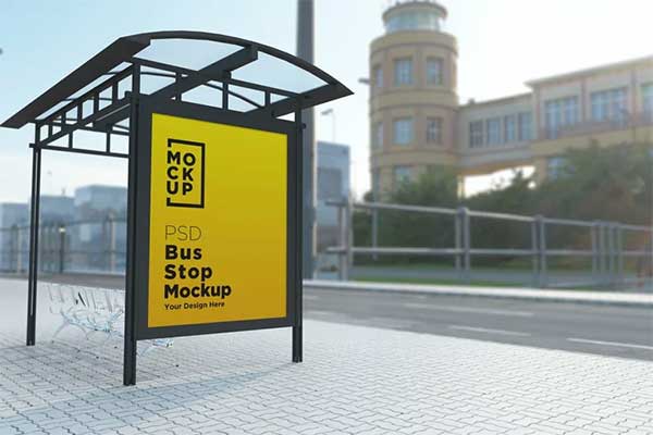 Simple Bus Shelter Mockup