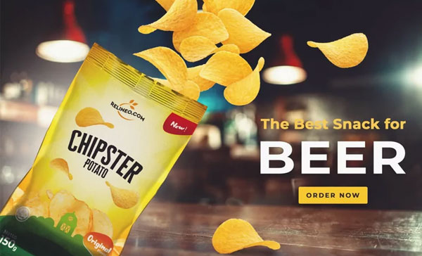 Simple Chips Bag Mockup Template